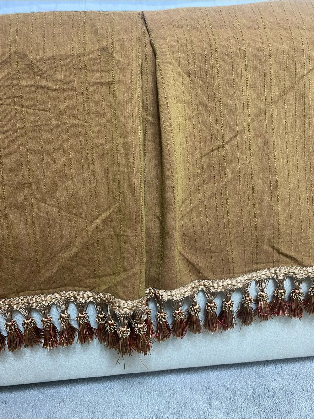 Bed skirt Boho Cinnamon brown with Tassels